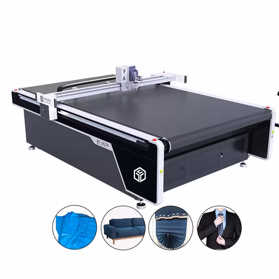 Competitive Price Flatbed Printed Fabric Contour Cutting Table Automatic Natural Leather Cutting Nesting Plotter Capturing Camera Projector CNC Cutting Machine